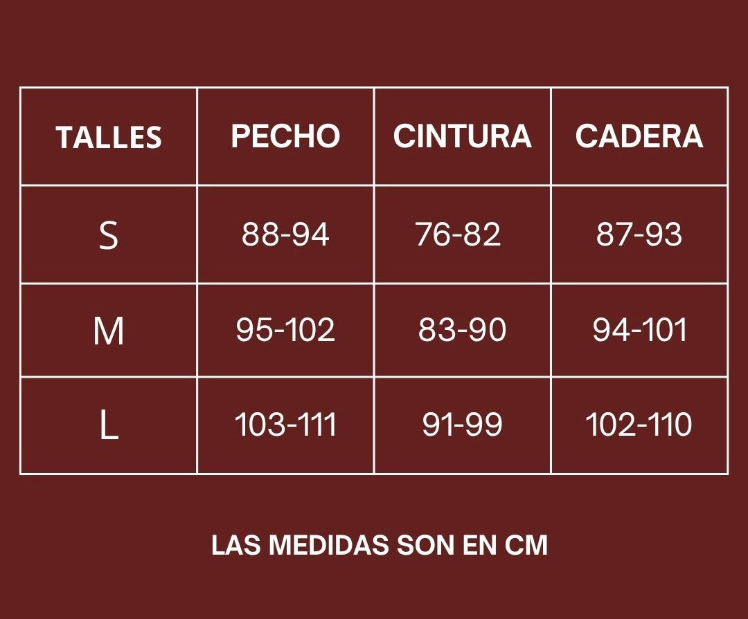 Tabla de medidas – La Eterna